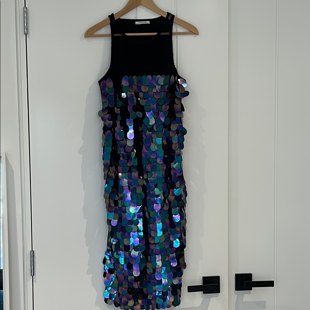Black and Iridescent Sequin Dress